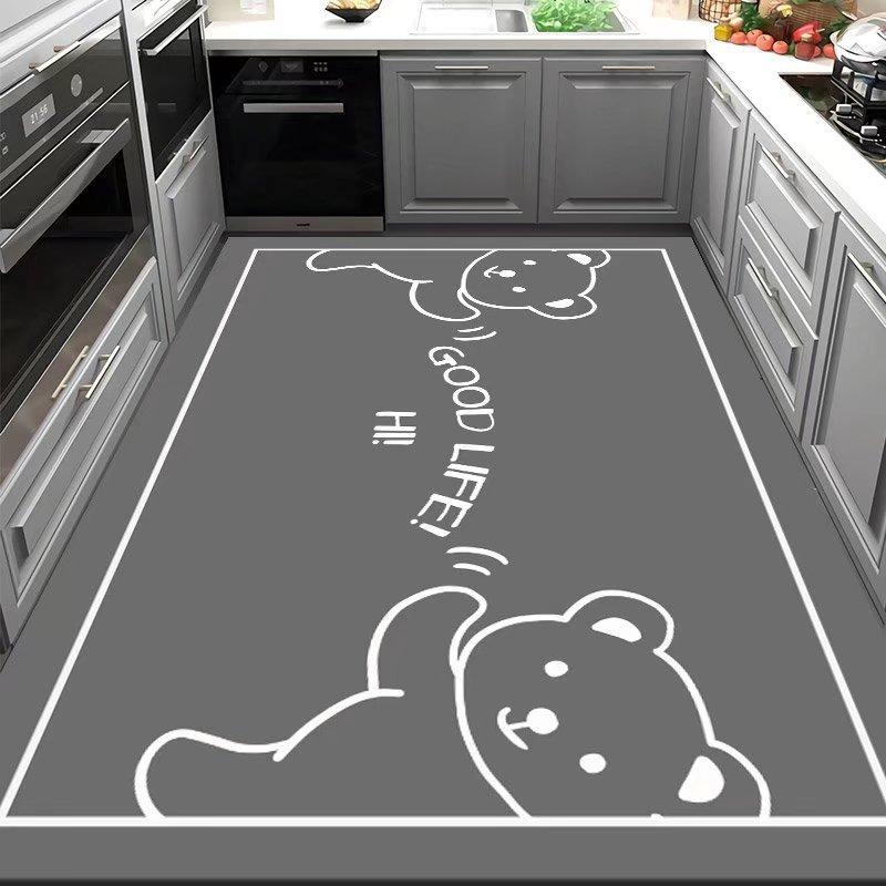 PVC Kitchen Thick Mats Waterproof Home Decoration Area Rug Large Anti-greasy Foot Mat Non-slip Carpet Modern Living Room Carpets