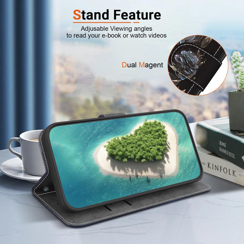 Кожаный чехол с цветочным принтом и бабочками для iPhone 16, 14, 12, 15, Pro Max, подставка, кошелек, отделения для карт, чехол-книжка, кобура для iPhone 11, 13, 7, 8 Plus, 6, X, XR, XS, SE4