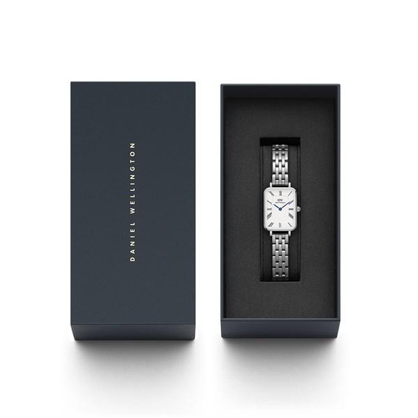 DANIEL WELLINGTON Женские металлические часы QUADRO РИМСКИЕ ЦИФРЫ 5 LINK с квадратным циферблатом