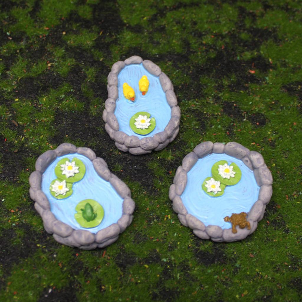 Water Pool Ornament Mini Figurines Miniature Garden Decor DIY Micro Landscape Ornaments Indoor Outdoor Statue Dollhouse