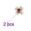 2-piece two-tone brooch set, bouquet decorative pins