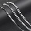 Luxury 100% 925 Sterling Silver Classic Chain Necklace For Men Fine Jewelry Length 50cm Necklaces Width 4/5/6mm Necklace