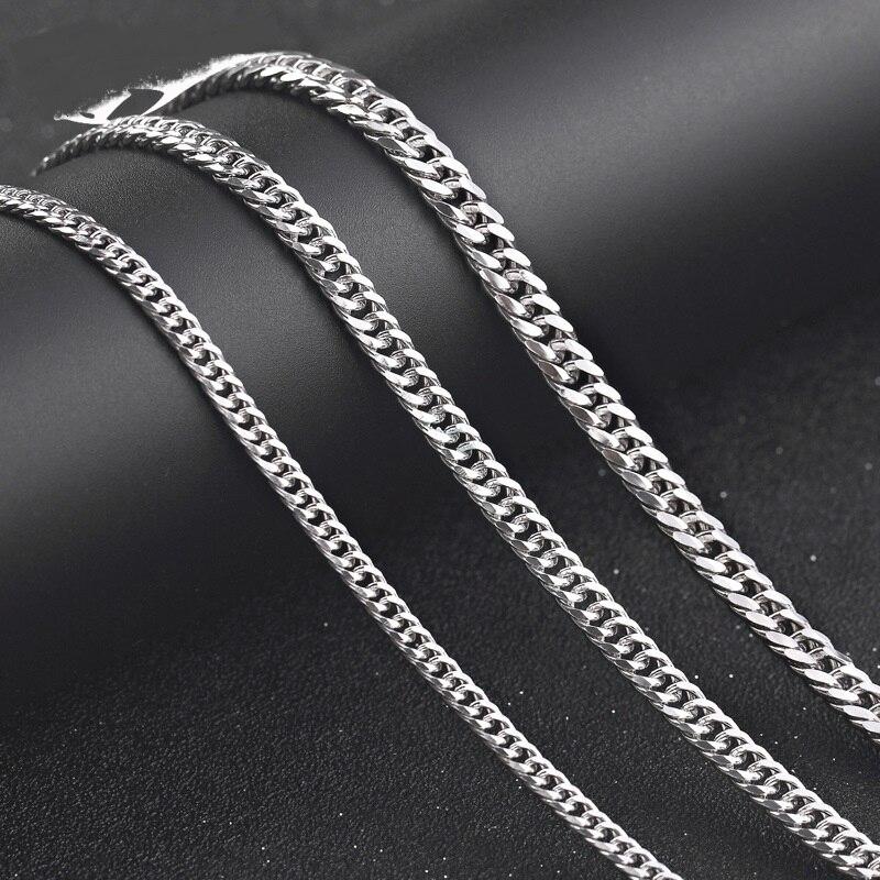 Luxury 100% 925 Sterling Silver Classic Chain Necklace For Men Fine Jewelry Length 50cm Necklaces Width 4/5/6mm Necklace