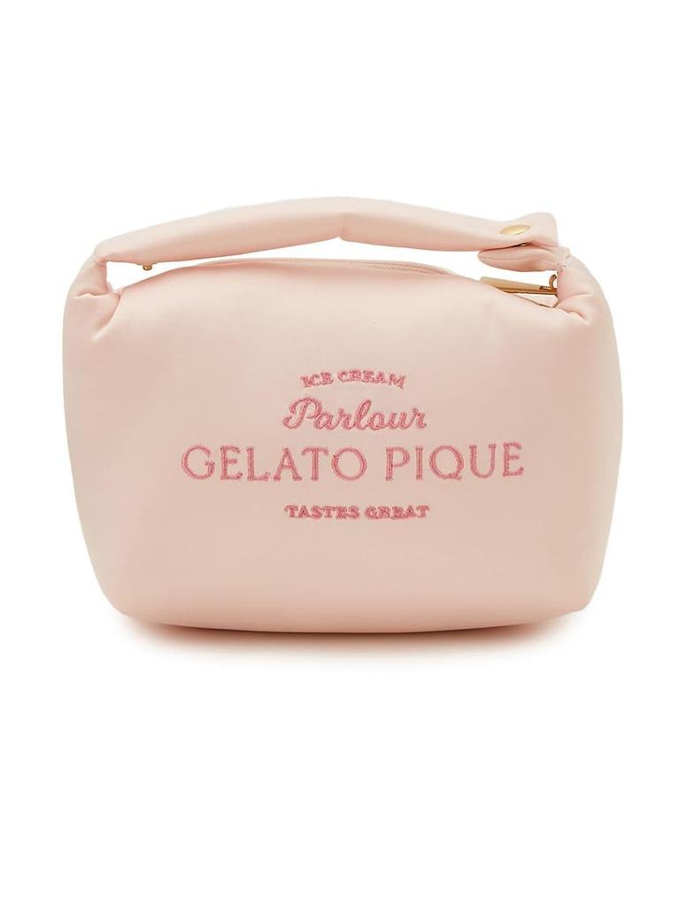 Satin Logo Embroidered Handle Pouch PWGB234659 PNK [Gelato Pique]