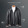 Futing Men's Genuine Sheepskin Leather Motorcycle Jacket