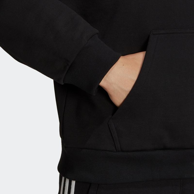 Adidas Оригинальная толстовка с логотипом трилистника и кулиской с длинными рукавами, черная толстовка с капюшоном HC6267