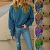 2025 New Women's Casual Round Neck Long Sleeve Pullover Solid Color Multicolor Sweater