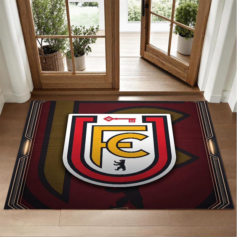 Union Berlin FC Design Crystal Velvet Rug Soft Decorative Mat for Bedroom Entrance