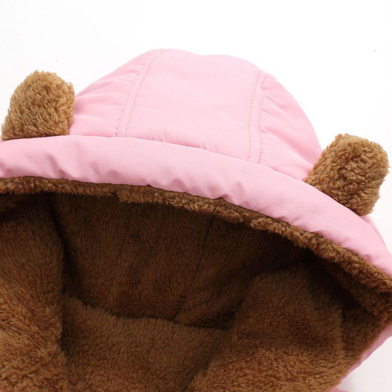 2-8 Years Kids Fleece-Lined Thickened Hooded Jacket Winter Coat