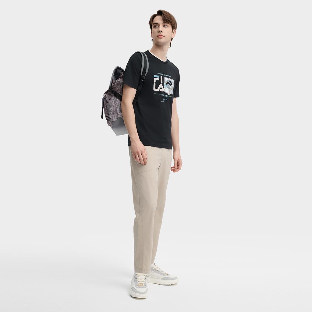 Fila Футболки Мужские Глубокий Черный Круглый Вырез F11M438118FBK