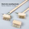 Moss Remover Wired Grout Cleaner Brush for Cleaning Deck Walkway Weeding Scraper Wire Brush Grout Remover Hand Tool