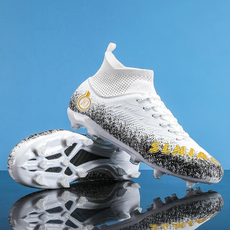 Футбольные бутсы Мужские футбольные бутсы с высоким берцем Детские футбольные бутсы с искусственным газоном и длинными ногтями Тренировочные черные кроссовки