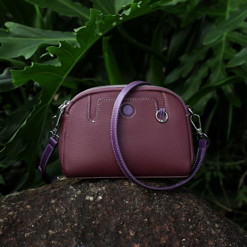 Genuine Leather Women's Bag Fashionable Mini Coin Purse Mom's Bag Cowhide Single-shoulder Versatile Crossbody Women's Bag