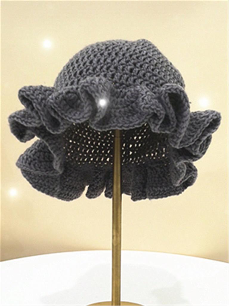 Женская осенне-зимняя уличная мода, уникальная вязаная шапка ручной работы крючком с присборенными полями, красочная шапка-бини для вечеринок, унисекс для повседневной носки, Хэллоуин