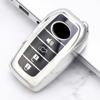 2 3 4Buttons Soft TPU Car Key Case Cover for Toyota Hilux Innova Rav4 Fortuner Yaris 2021 Shell Fob Protector Keychain Accessories