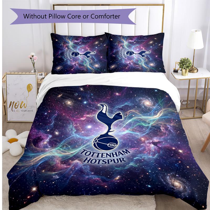 Tottenham Hotspur Pattern Printed 3PCS Bedding Set Soft Skin-Friendly Washable Duvet Cover & Pillowcases Set All Season Bedroom