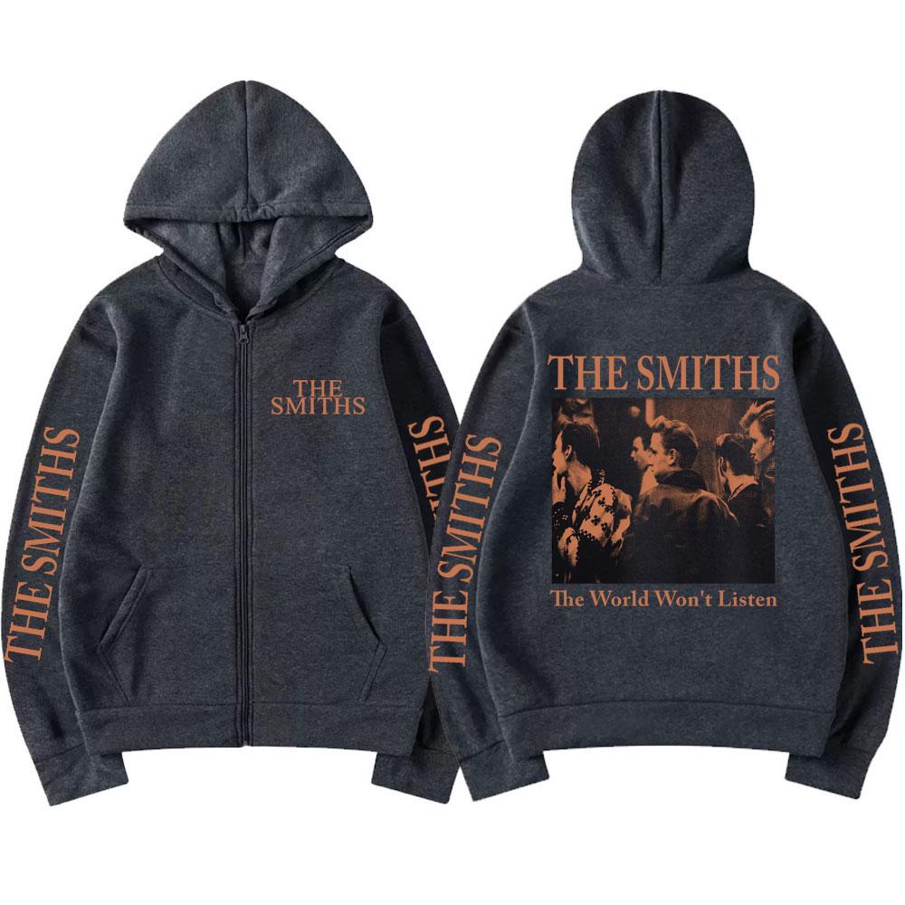 Rock Band The Smiths Модные Винтажные Толстовки на Молнии с Капюшоном Моррисси Мужские Женские Оверсайз Хип-Хоп Теплый Свитшот Уличная Одежда