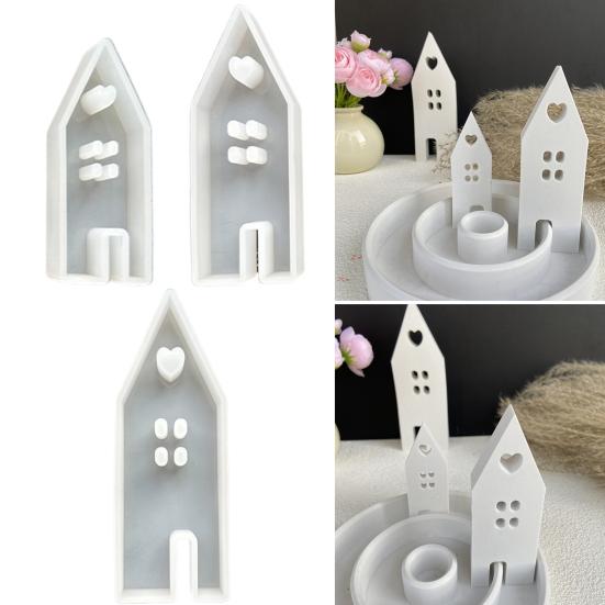 Силиконовая форма для дома в форме сердца, форма для литья мыла и свечей, форма для выпечки холата, печенья, сделай сам, украшение дома