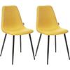 Set of 2 Vintage Style Chairs with Black Metal Legs "Nathalia" Atmosphera - Yellow