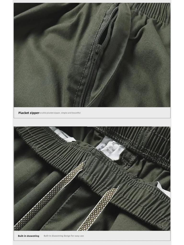 Мужские легкие спортивные брюки с несколькими карманами для активного отдыха - Свободного кроя, Прямые брюки больших размеров