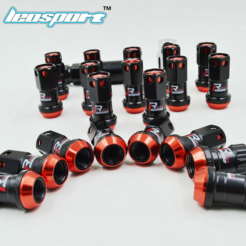 Leosport-Новый Стиль Колесные Гайки Железные Гоночные Ступичные Гайки 20шт блокирующие гоночные ступичные гайки + 2 комплекта ключа безопасности Колесные Винтовые Гайки