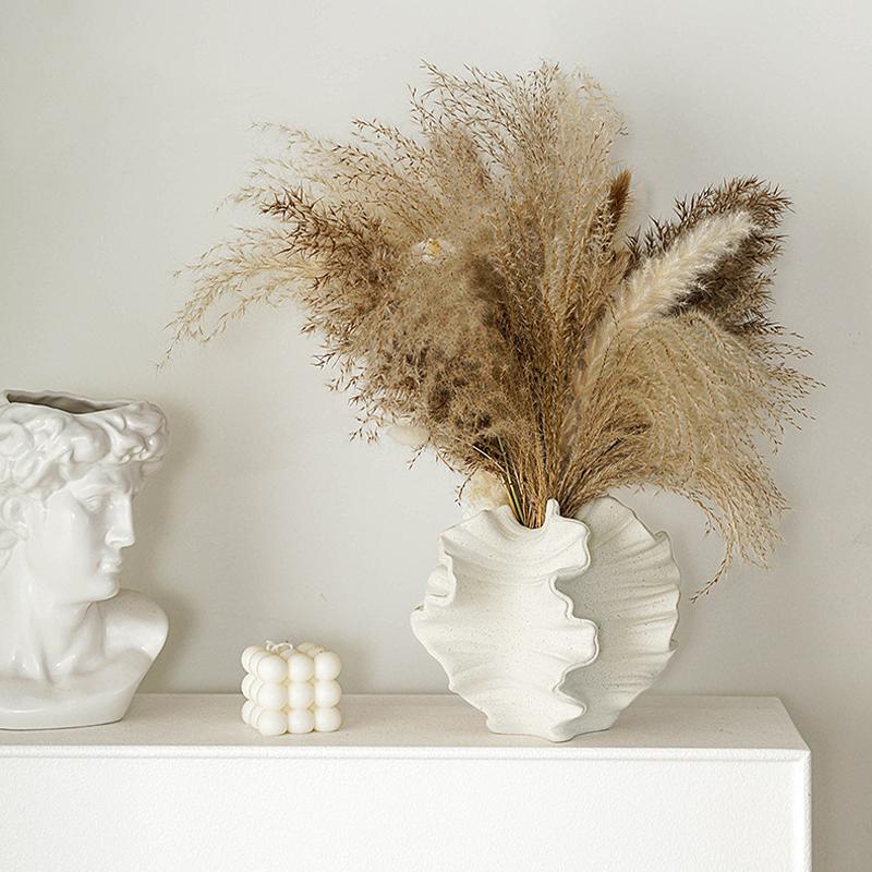 Керамическая ваза в стиле ретро, дизайн, чувство, украшение, нестандартная форма, домашний сухоцвет, керамическая ваза, украшение для рабочего стола в гостиной