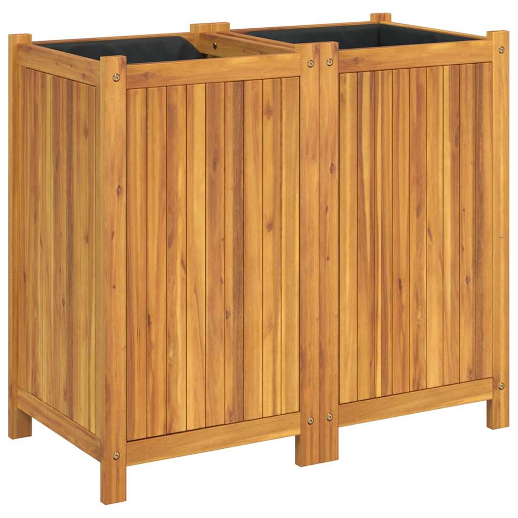 Plant Pot with Liner 84x42x75 cm Solid Acacia Wood