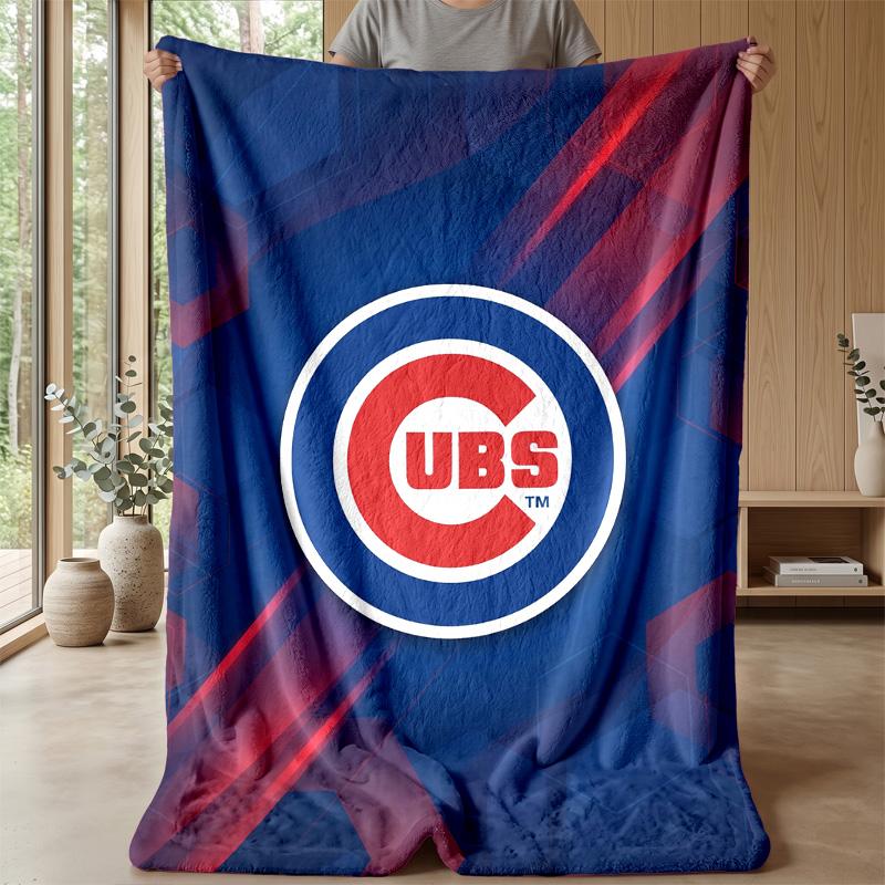 Chicago Cubs Flannel Fleece Blanket Cozy Warm Throw Blanket For Couch Bed Travel All Season Use