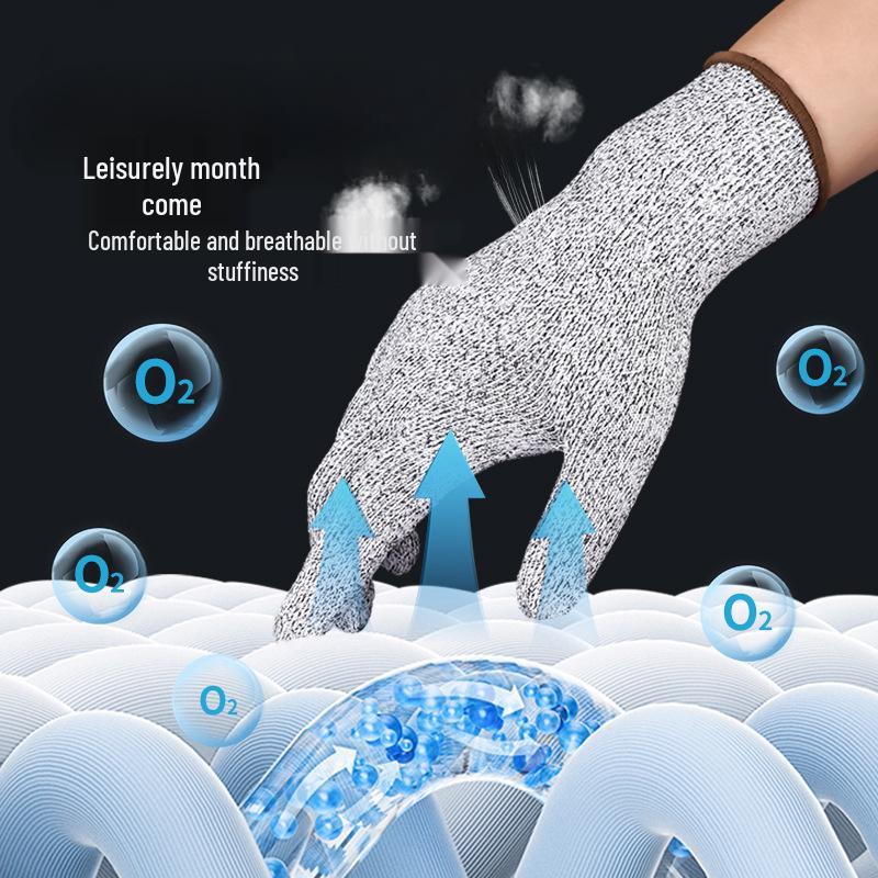 Перчатки 9 уровня защиты от порезов: Режущий, Прокалывающий, Износостойкий; Дышащая Нескользящая Защита для Работы, Чистки Рыбы, Пляжного Поиска и Кухонного Использования.