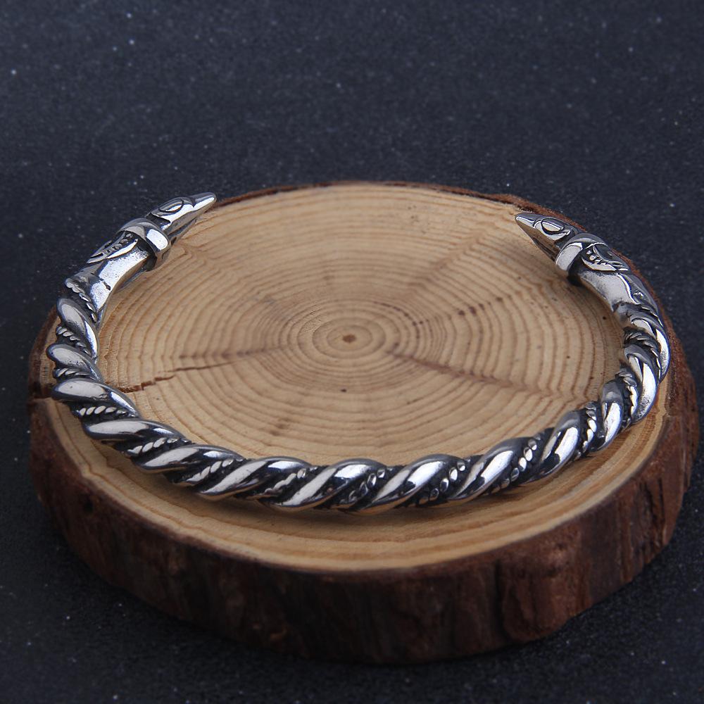 Браслет с головой ворона викингов YABEME, скандинавская мифология, винтажный браслет Одина, амулет в виде животного, языческие крутые украшения, подарки для мужчин и женщин