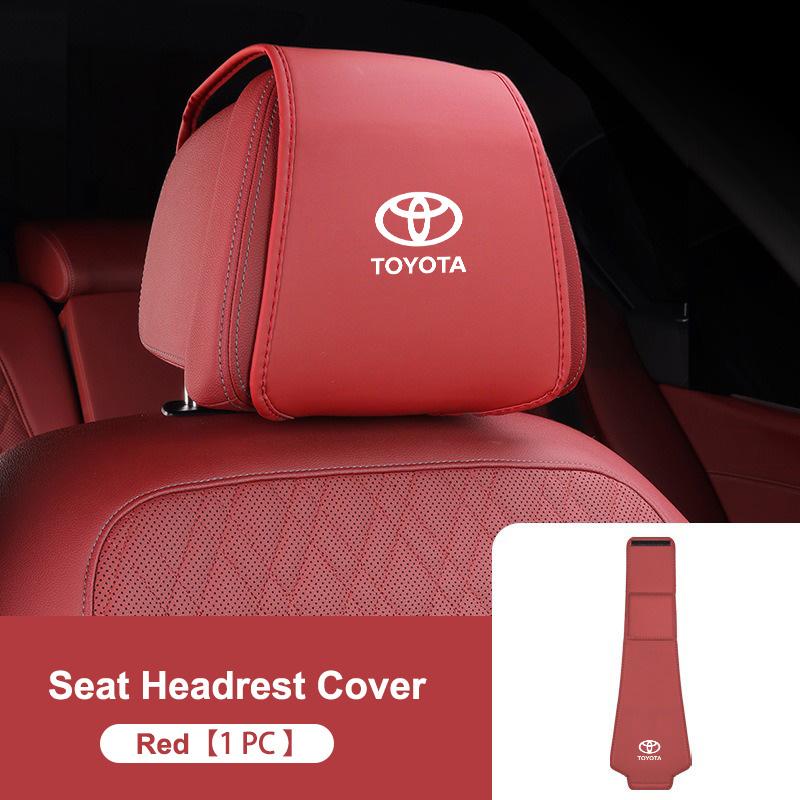 Leather Car Seat Headrest Protect Cover For Toyota Corolla Supra 86 Yaris Prius Camry Tacoma Venza Tundra Rav4 Auris Accessories