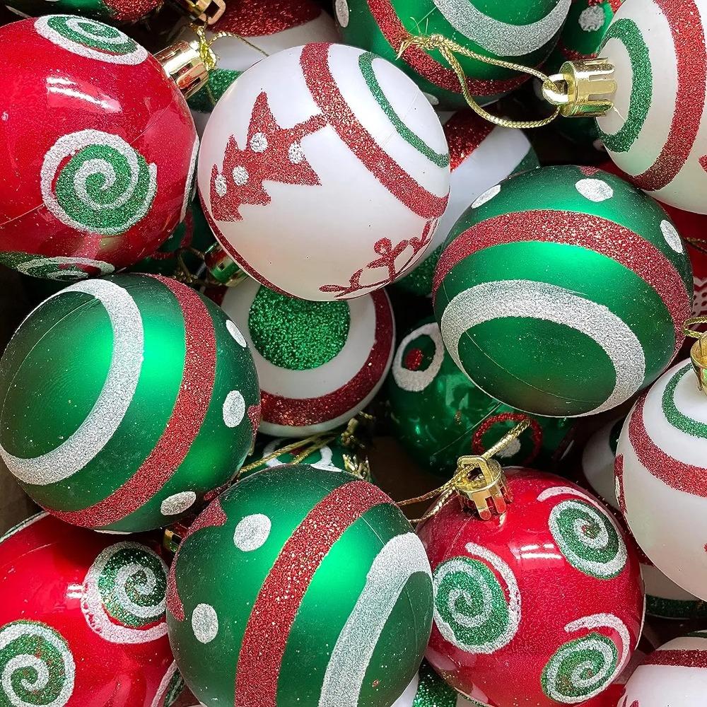30Pcs/box Electroplated Painted Christmas Balls 6cm Christmas Tree Ornaments Ball  Christmas Party