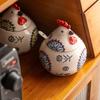 Chicken Shaped Ceramic Seasoning Dispenser Set with Lid Cute Chicken Shaped Seasoning Jars for Snacks Crackers and Easter Candy