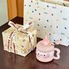 Cute Cartoon Piggy Cup Gift Box Couple Ceramic Mug with Lid Spoon Girls Birthday Gift Companion