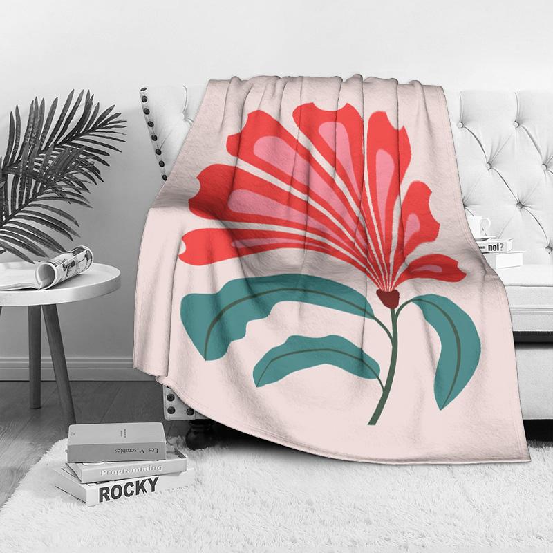 Vibrant Floral Design Throw Blanket Decorative Bed Sofa Cover for Women Teens Gift