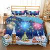 Комплект постельного белья Фейерверки Красочные огни Пододеяльник Празднуйте тему Веселого Рождества Покрывало Квин Для А