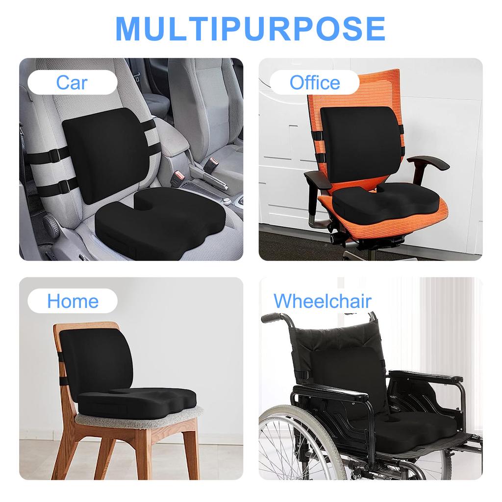 Aoresac Подушка сиденья/подушка для поддержки поясницы с регулируемым ремнем-подушки для стула от боли в ишиасе