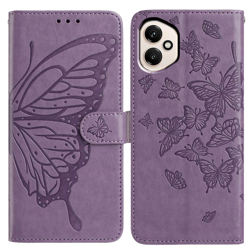 Для Honor 400 5G (Глобальный) Чехол Кошелек с тиснением Бабочка Подставка из ПУ кожи Флип-чехол для телефона с ремешком