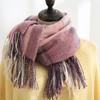 Scarf Women's Imitation Cashmere Scarf Warm Printed Plaid Scarf with Tassel Square Scarf for Women