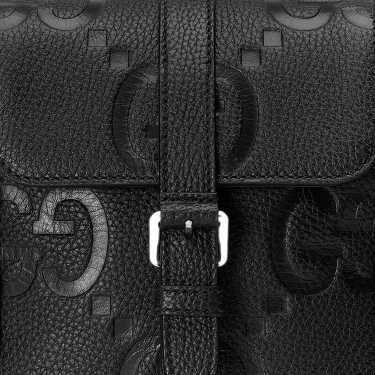Gucci Большая сумка-мессенджер с логотипом Jumbo GG Super Double G, регулируемым плечевым ремнем, магнитной застежкой, мужская сумка на плечо, черная 760235-AABY0-1000