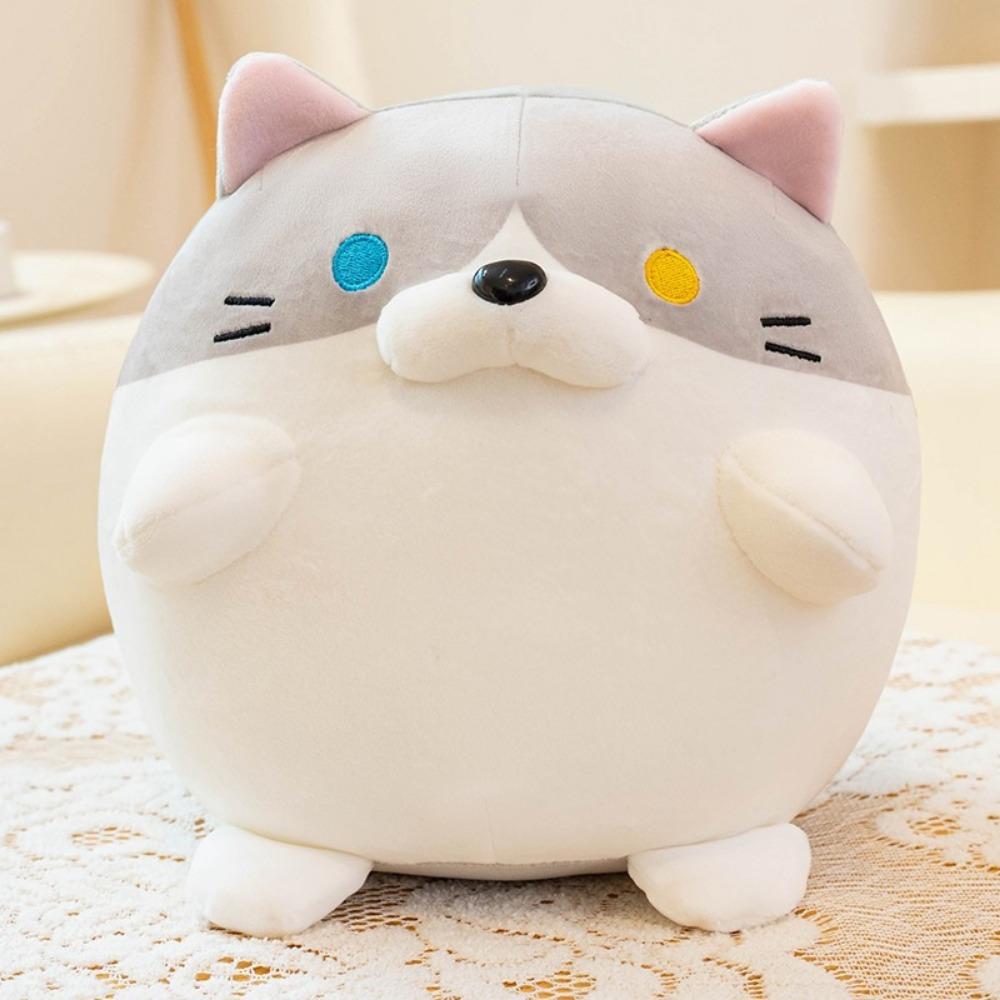 Cartoon Kitten Ball Nap Pillow Cat Circular Kitten Ball Plush Pillow  School