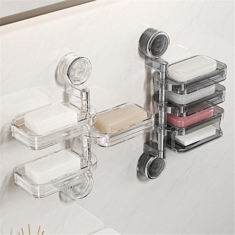 Настенный держатель для мыла на присоске с дизайном для быстрого высыхания Прочный пластик Органайзеры для ванной комнаты Для кухни Душа Раковины Столешницы