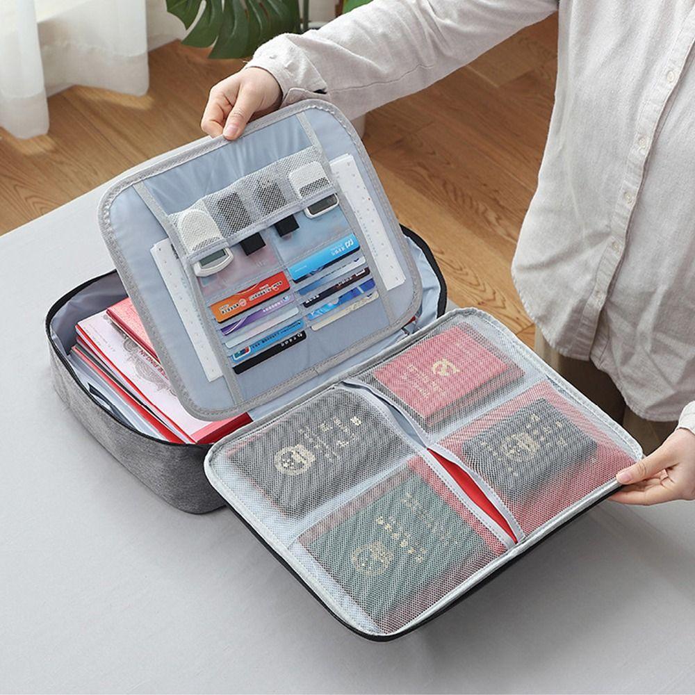 with Lock Zipper Travel Tote Bag Waterproof Briefcase Organizer  Document Tickets Protection