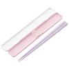 Skater Chopsticks and Chopstick Case Set, 18cm, Silver Ion Ag+ Antibacterial, Fluffy Cat Design, Made in Japan, ABC3AG-A
