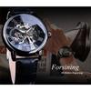 Forsining Мужские модные ретро механические часы с полым дном и ручным управлением