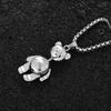 Trendy Vintage Teddy Bear Necklace In Durable Titanium Steel For Unisex Fashion Accessories