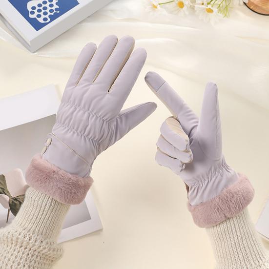 1 пара женских велосипедных перчаток Водонепроницаемые Ветрозащитные Перчатки с сенсорным экраном и флисовой подкладкой Зимние для улицы в холодную погоду