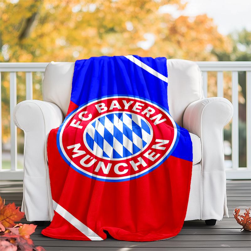 FC Bayern München logo printed throw blanket—soft,warm;versatile blanket for all seasons—perfect as &air-conditioning throw,nap blanket