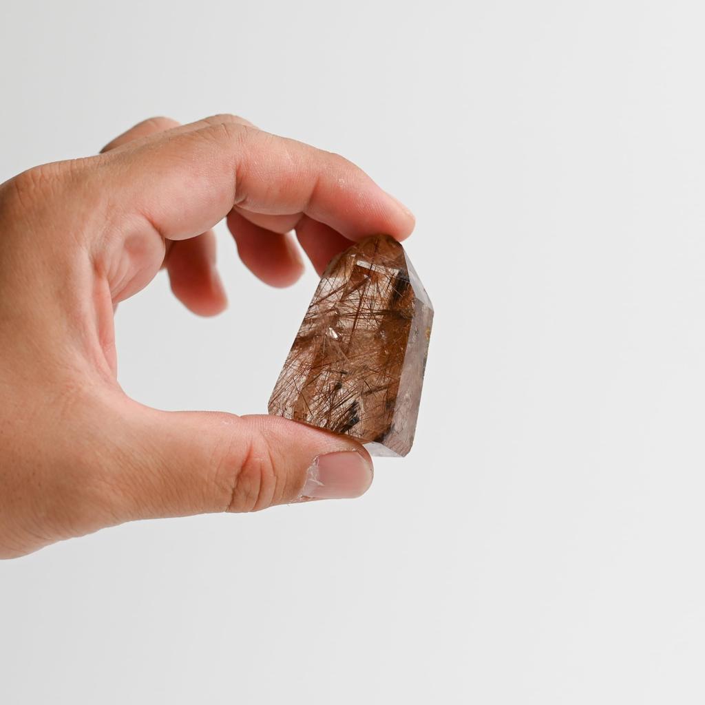 Эйгадо Рутиловый Кварц 53мм Натуральный Кварц Сила Удача в и Общий Хороший Момент, Высокий, Камень, Камень, Работа, Деньги, Удача, 2509-точечный-Рут-02