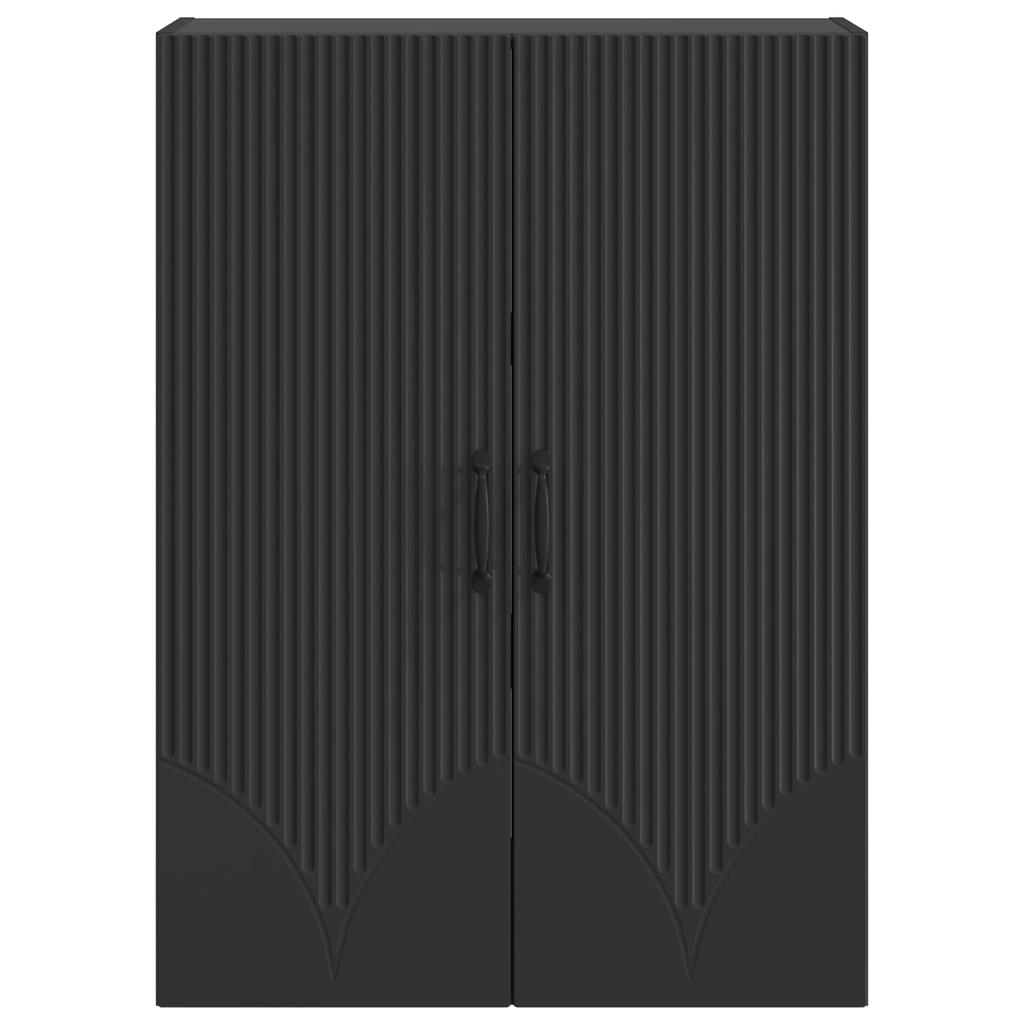Wall Mounted Cabinet Black 66 x 34.5 x 90 cm Engineered Wood